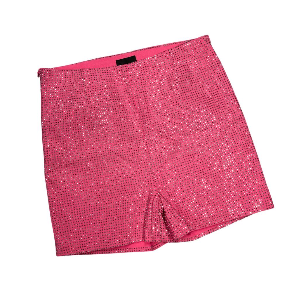 Hot Pink Rhinestone Short Shorts Day G Hi Waist Stretch Medium